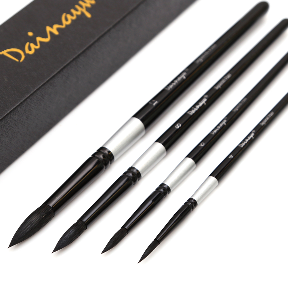 Gouache Paint Set - Dainayw 4 cepillos pelo ardilla y
