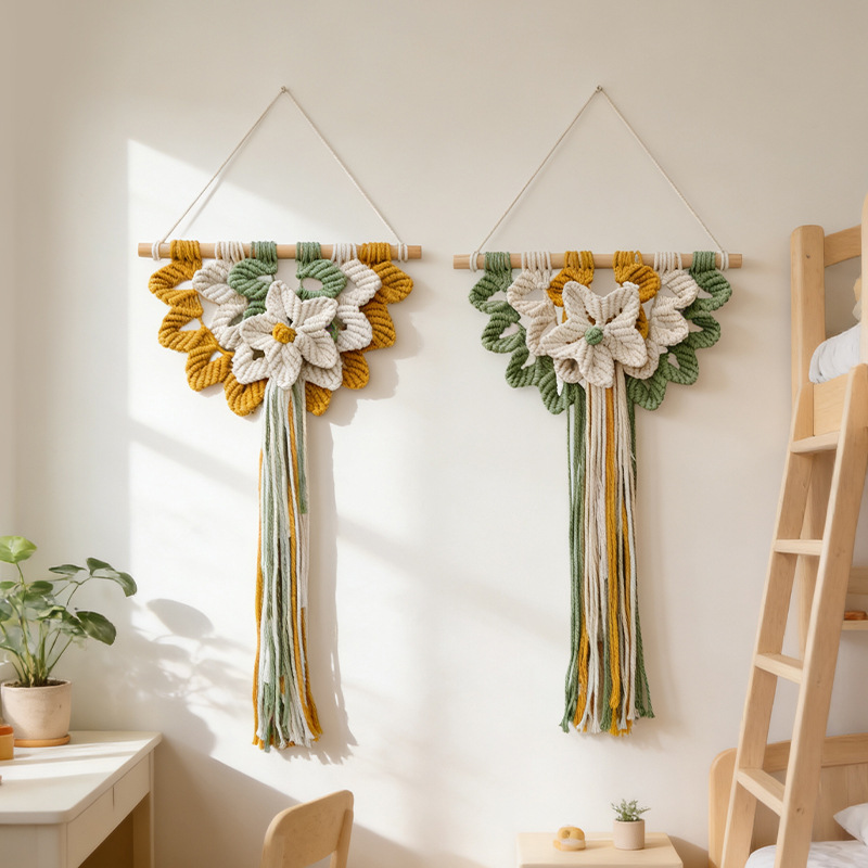 Art And Craft For Nursery - Tapiz Tejido Boho con Diseño Geométrico