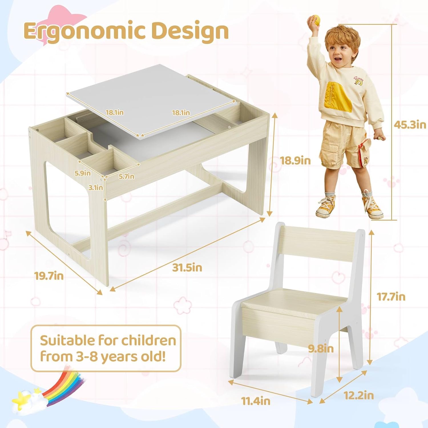 Juego de Mesa y Silla de Arte  - Art And Craft For Nursery reseña y precio