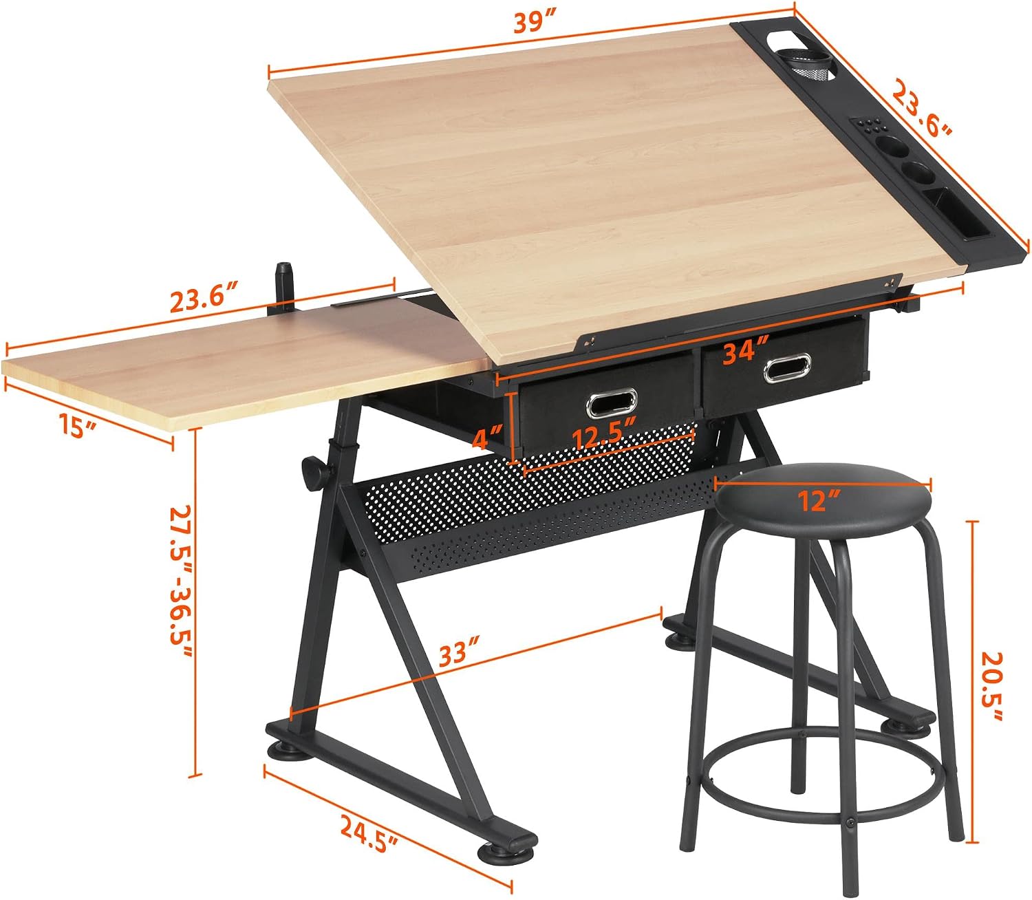 Mesa de dibujo ajustable con t - Art Crafting reseña y precio