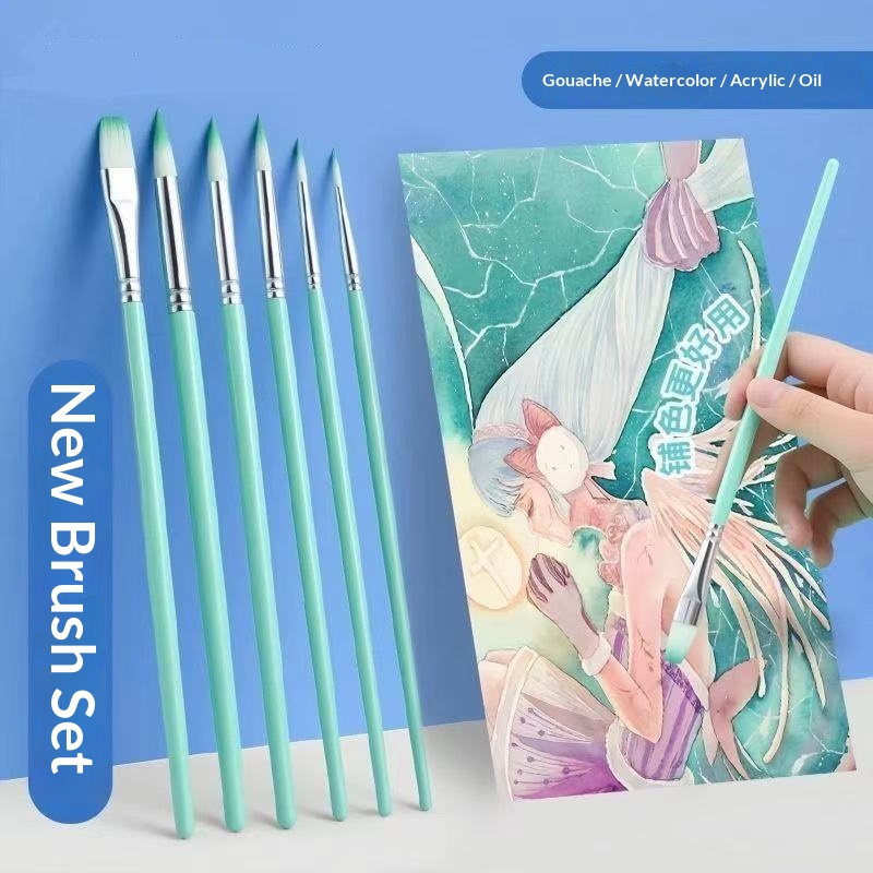 Juego de 6 pinceles de nailon  - Gouache Paint Set reseña y precio