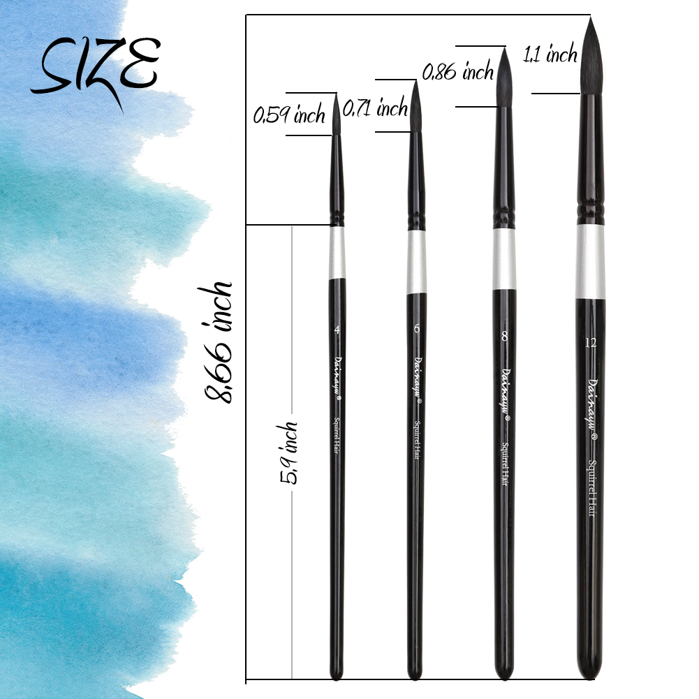 Dainayw 4 cepillos pelo ardill - Gouache Paint Set reseña y precio