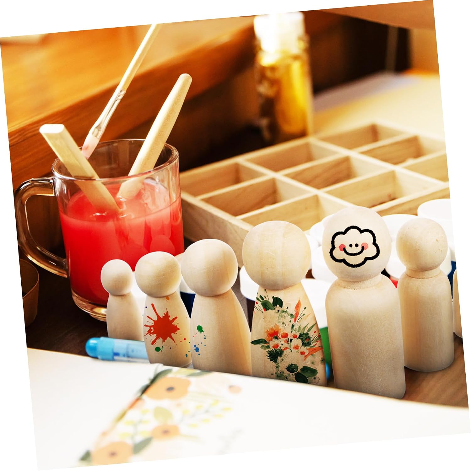 10 piezas de muñecos de madera - Art And Craft For Nursery reseña y precio