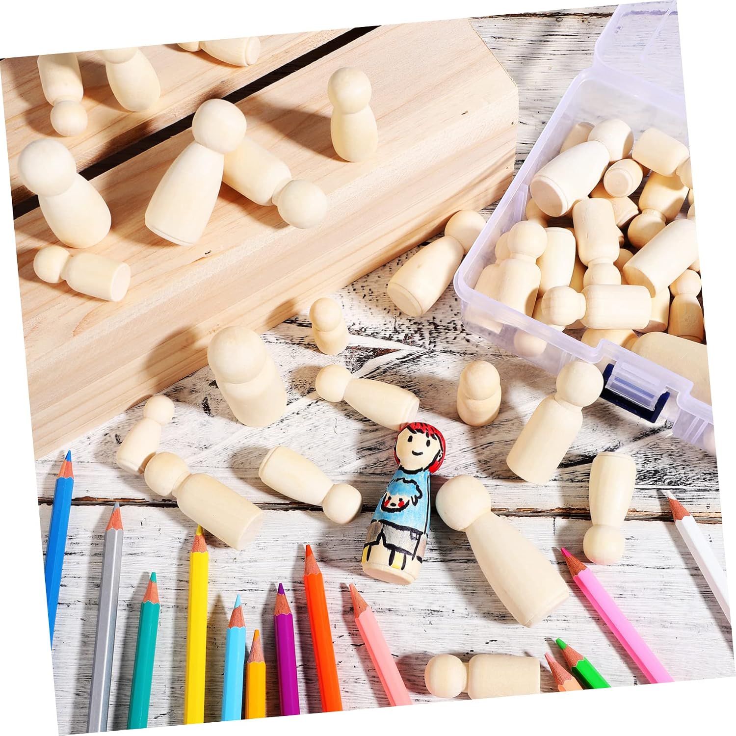 10 piezas de muñecos de madera - Art And Craft For Nursery reseña y precio